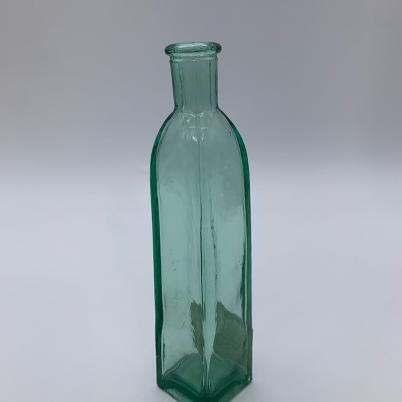 Vintage Green Sage Pressed Glass Bottle LIDCO - Picture 3 of 12